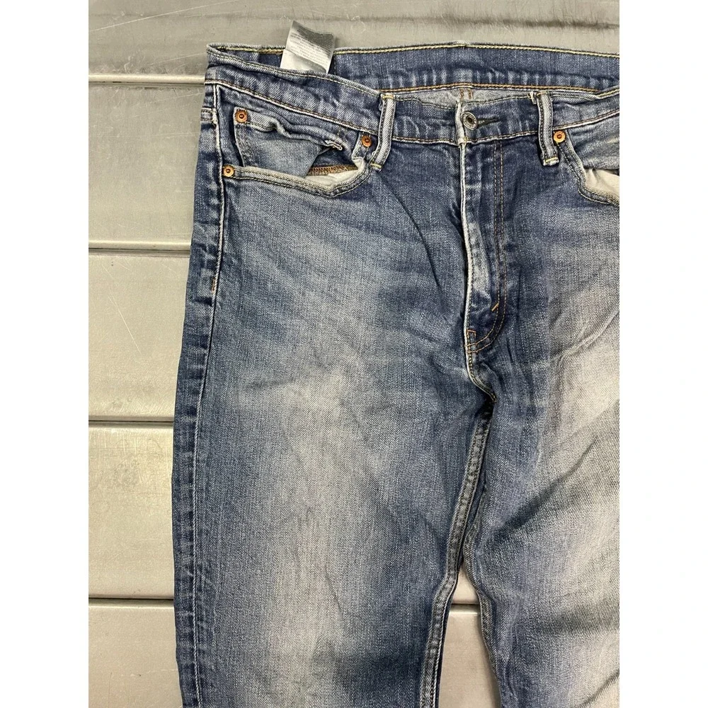 Levis 511 Jeans Mens 34x32 Blue Medium Wash Faded Denim Slim Straight‎